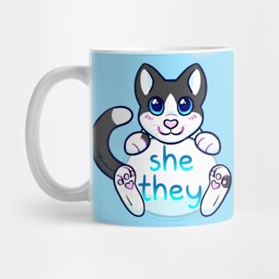 Kitty Pronouns - She/They Mug